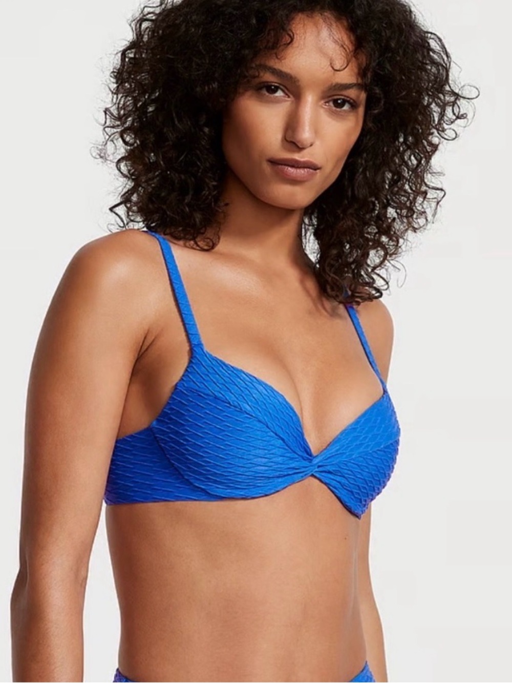 Victoria's Secret Bright Blue Twist Front Bikini Top, 32d, NWOT